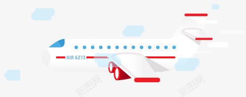 扁平化飞机png免抠素材_新图网 https://ixintu.com 出游 扁平化 旅游 空中 飞机