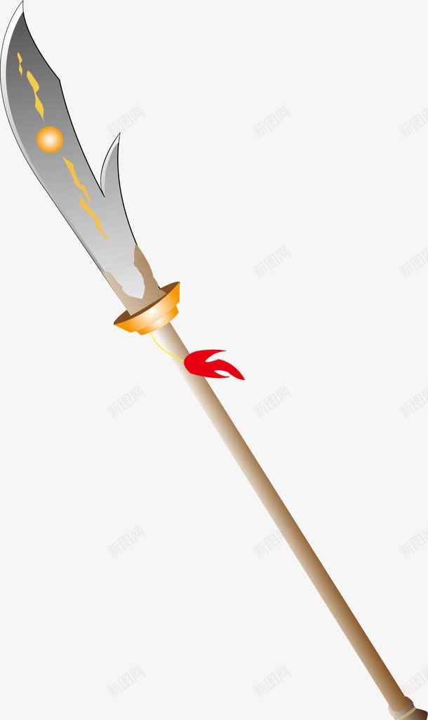 卡通偃月刀png免抠素材_新图网 https://ixintu.com 偃月刀 关公刀 卡通 古代兵器 武器 武器库