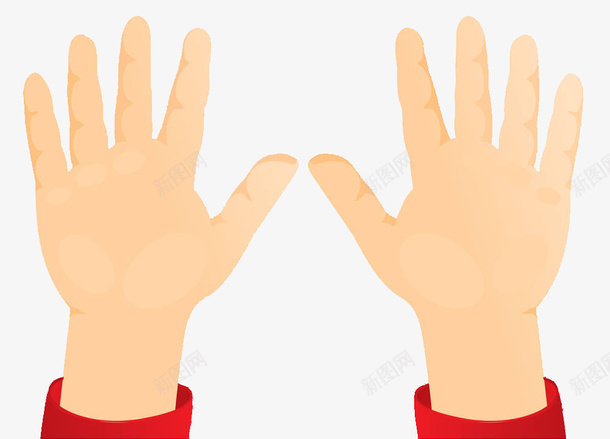 手绘双手手心红色衣袖png免抠素材_新图网 https://ixintu.com 人的手 双手 双手心 手心 掌心 红色衣服 衣袖