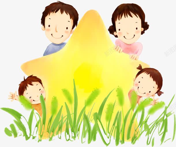 幸福的一家手绘png免抠素材_新图网 https://ixintu.com 亲子 卡通 卡通亲子旅行一家人 可爱 家庭 幸福 浜插瓙 瀹跺涵 童趣 绔叮 鍗 鍙 骞哥
