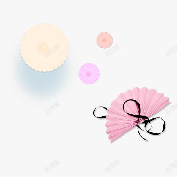 纸花纸伞扇子png免抠素材_新图网 https://ixintu.com 折纸 阴影