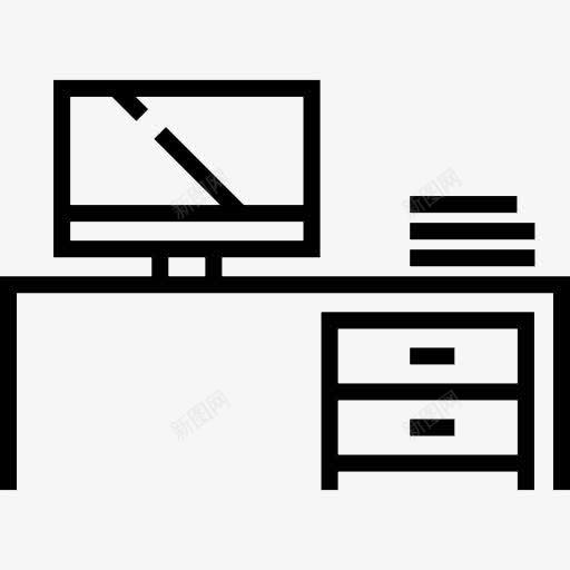 办公空间图标png_新图网 https://ixintu.com 书桌 工作 建筑 抽屉 监控屏幕