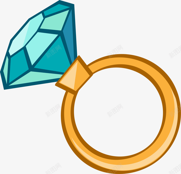 金色卡通钻戒png免抠素材_新图网 https://ixintu.com 婚戒 戒指 珠宝店 结婚 装饰图案 金色钻戒 闪耀戒指