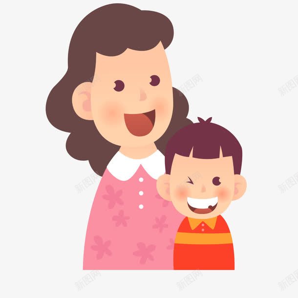 卡通母子png免抠素材_新图网 https://ixintu.com 卡通 妈妈 孩子 母亲 母子