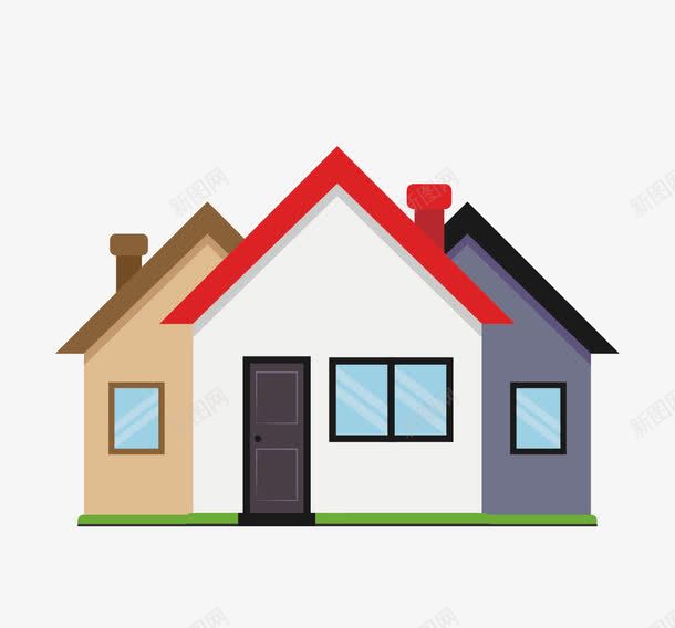 房屋矢量图ai免抠素材_新图网 https://ixintu.com 别墅 小洋房 有钱人 楼宇 矢量图