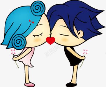 卡通亲嘴情侣婚庆海报png免抠素材_新图网 https://ixintu.com 卡通 婚庆 小孩亲吻 情侣 海报