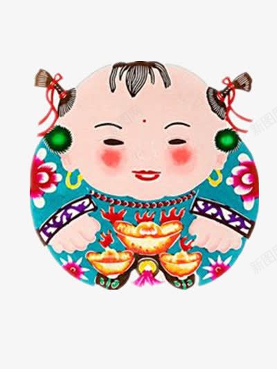 大头福娃娃png免抠素材_新图网 https://ixintu.com 喜庆 大头娃娃 年画素材 新年贴纸 福娃娃