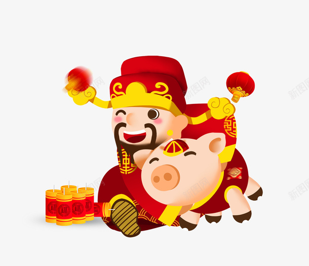 卡通财神福气猪png免抠素材_新图网 https://ixintu.com 2019 2019猪年 元宝 卡通猪 招财进宝 猪年 猪年2019 福气猪 财神 财神爷 财神猪 金猪贺岁 鞭炮