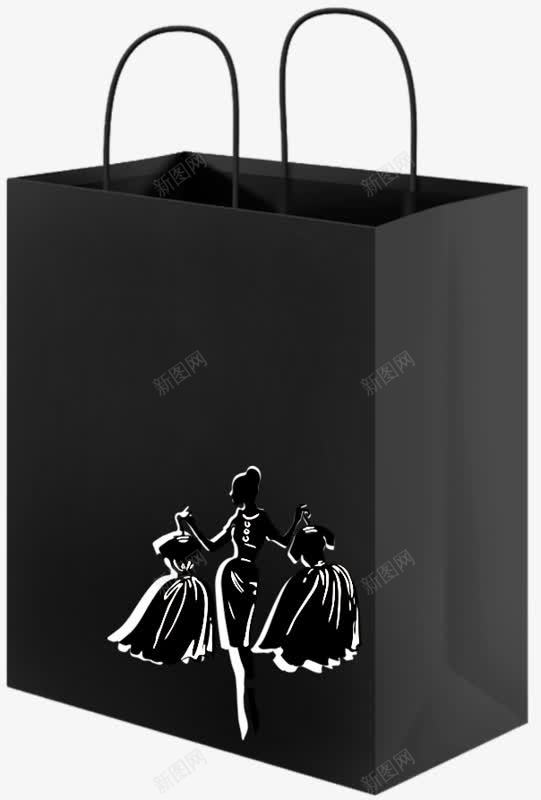 黑色剪影手提袋png免抠素材_新图网 https://ixintu.com PNG素材 人物 剪影 包装袋 黑色
