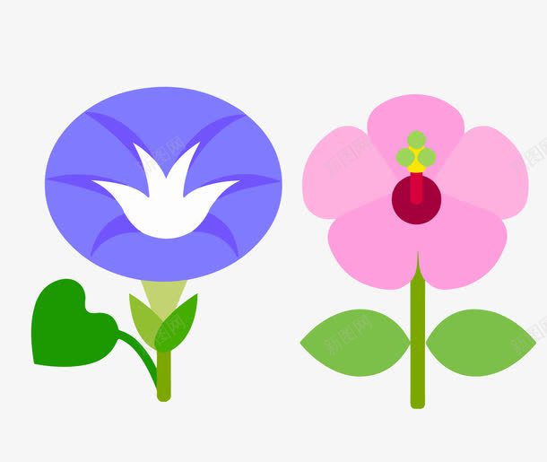 碎花png免抠素材_新图网 https://ixintu.com 小清新 小花 碎花 粉红色碎花 翠花 背景图案 花粉 蓝色牵牛花