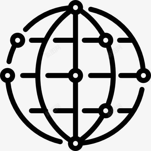 网络图标png_新图网 https://ixintu.com 世界地球网格 互联网 在全球范围内 地球仪 多媒体 无线互联网 网格 网络