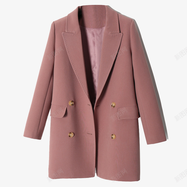 粉色宽松大码毛呢女西装外套png免抠素材_新图网 https://ixintu.com 外套 大码 女西装 宽松 毛呢 粉色 素材