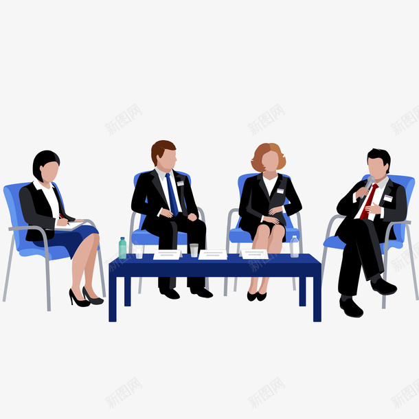 交谈的商务人士矢量图ai免抠素材_新图网 https://ixintu.com 交谈 人物设计 卡通 合作 商务会议 手绘 矢量图