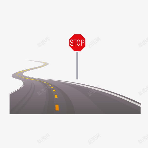 公路png免抠素材_新图网 https://ixintu.com 停止 柏油路 矢量公路 马路