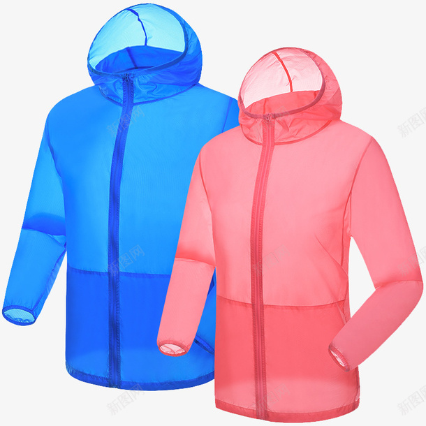 红蓝色雨衣png免抠素材_新图网 https://ixintu.com 休闲 冲锋衣 户外 红色 蓝色 雨衣
