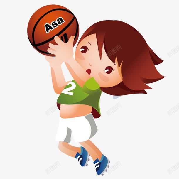 投篮的女孩png免抠素材_新图网 https://ixintu.com 卡通 女孩 投篮 矢量人物 篮球 运动