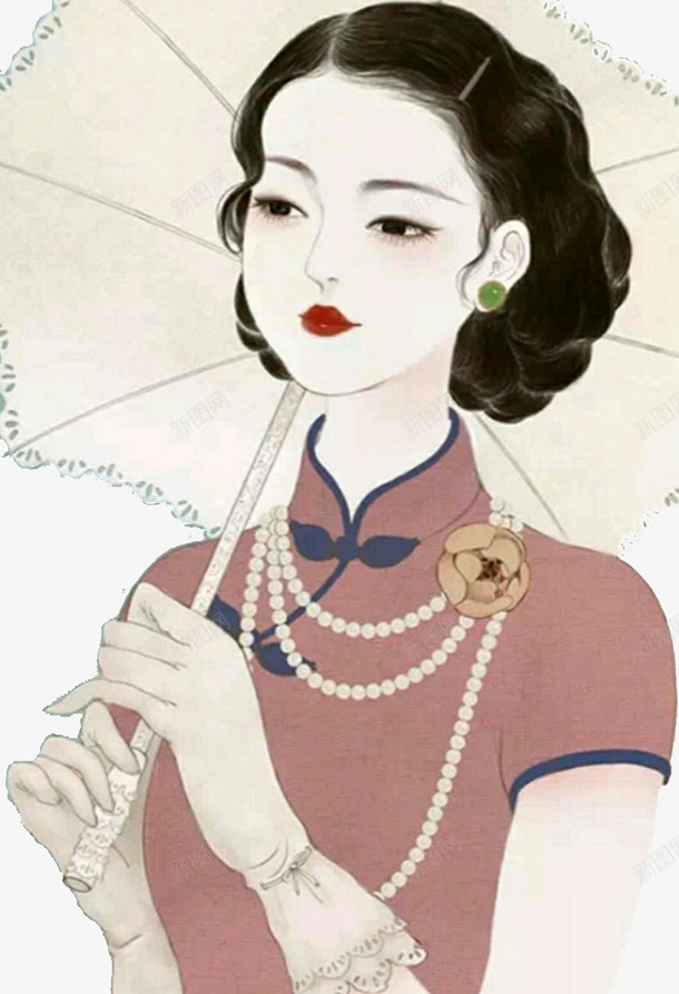 民国风复古png免抠素材_新图网 https://ixintu.com PPt 复古 妆容 小报 手抄报装饰 手账 新年手抄报 民国风 穿着
