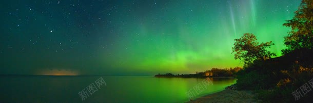 星空夜景背景banner背景