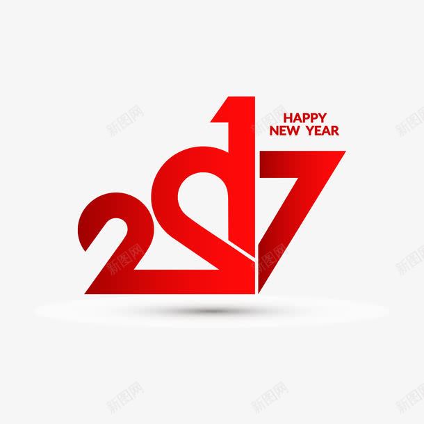 2017字符矢量图ai免抠素材_新图网 https://ixintu.com 创新 新年元素 红色 矢量图
