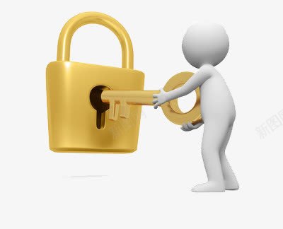 开锁的人png免抠素材_新图网 https://ixintu.com 光泽 配对 金色