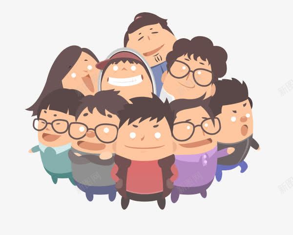 扁平化卡通团队png免抠素材_新图网 https://ixintu.com H5页面素材 卡通人物 团队 团队漫画 扁平化人物 扁平素材 电商卡通人物 网页设计卡通 集体