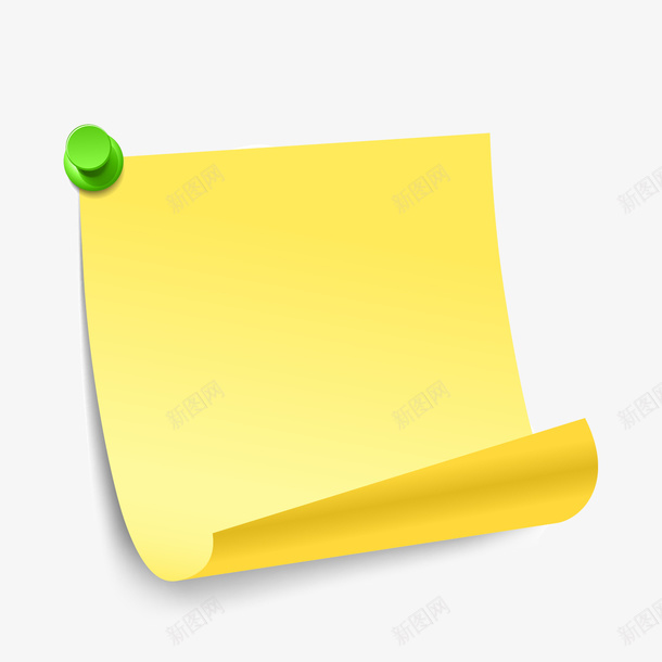 卡通黄色便利帖矢量图eps免抠素材_新图网 https://ixintu.com 便利帖 便利帖png 卡通便利帖 扁平化便利帖 矢量便利签 矢量黄色便利帖 绿色大头针 黄色便利签 矢量图