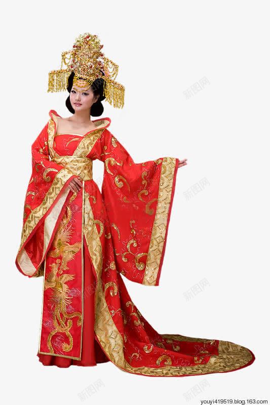 华丽红衣婚庆金冠美女古风手绘png免抠素材_新图网 https://ixintu.com 华丽 古风 婚庆 红衣 美女 金冠