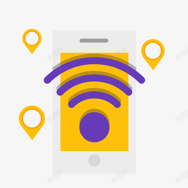 手机WiFi手绘创意图png免抠素材_新图网 https://ixintu.com 免抠图PNG 创意 工具 手机WiFi手绘