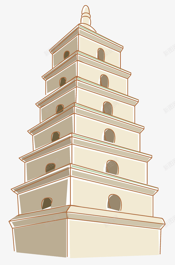 白色手绘古风石塔png免抠素材_新图网 https://ixintu.com 古代建筑 古风 古风石塔 建筑 手绘 手绘古建 白色
