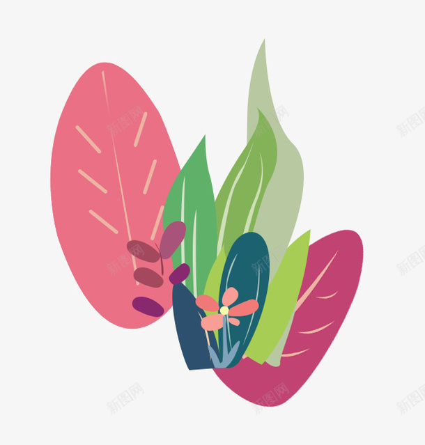 卡通手绘彩色大叶子png免抠素材_新图网 https://ixintu.com 卡通 大叶 奇幻 彩色 手绘 纹理 肌理 飘扬