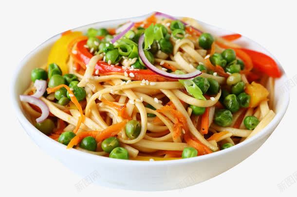 凉拌面png免抠素材_新图网 https://ixintu.com 凉拌面美食 洋葱 辣椒 青豆