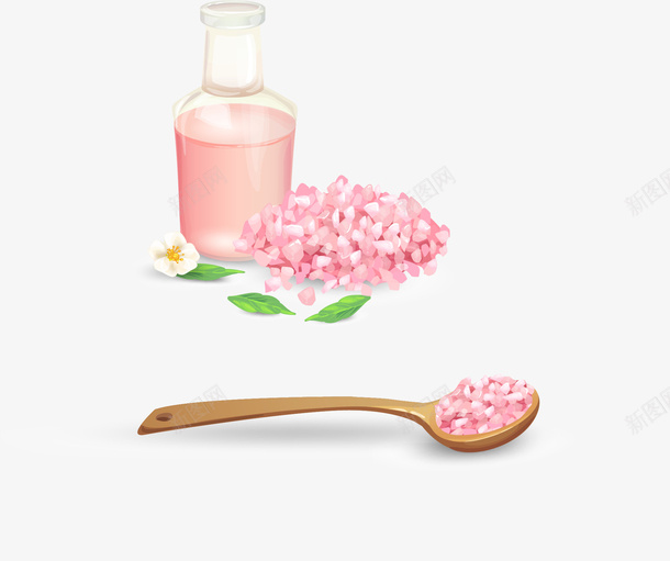 手绘浴盐png免抠素材_新图网 https://ixintu.com spa 手绘 沐浴 浴盐 粉色 精油 肌肤护理