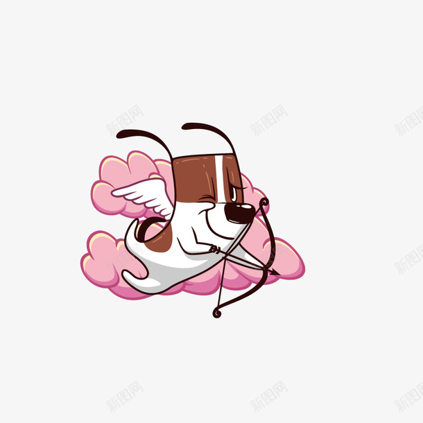 长翅膀的卡通小狗png免抠素材_新图网 https://ixintu.com 动物 卡通 射箭 小狗 弓箭 手绘图 翅膀 飞行