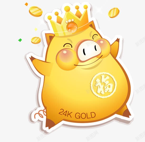 金卡通猪png免抠素材_新图网 https://ixintu.com 手绘金卡通猪 金卡通猪 金卡通猪矢量图 金色卡通猪免费png下载