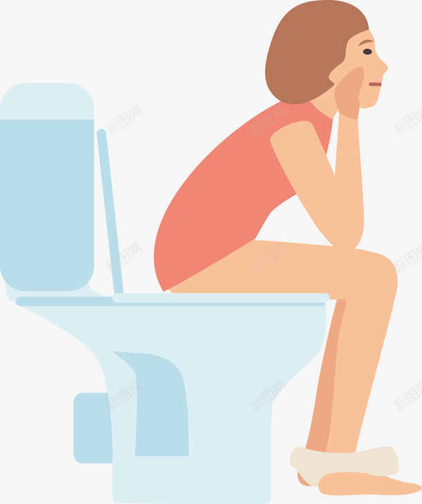 正在上厕所的女士png免抠素材_新图网 https://ixintu.com 上厕所PNG 女士 女士上厕所 矢量上厕所 蓝色蓝色马桶 马桶 马桶卡通