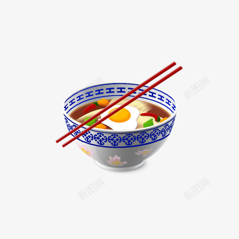 大碗宽面手绘png免抠素材_新图网 https://ixintu.com 手绘 碗 素材 面