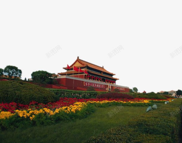 北京天安门摄影png免抠素材_新图网 https://ixintu.com 国旗 广场首都 建筑 祖国雄伟 花坛