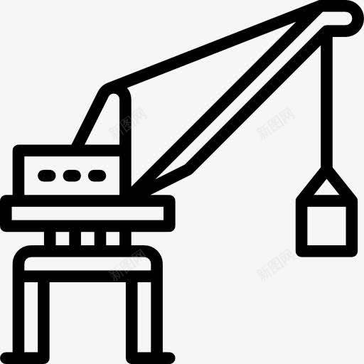港口起重机图标png_新图网 https://ixintu.com 升降机 施工 港口起重机 起重机 钩