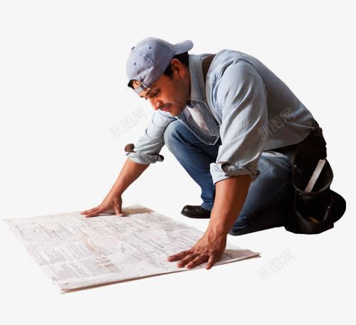 看图的工程师png免抠素材_新图网 https://ixintu.com 图纸工程师 建筑工程师 男性工程师