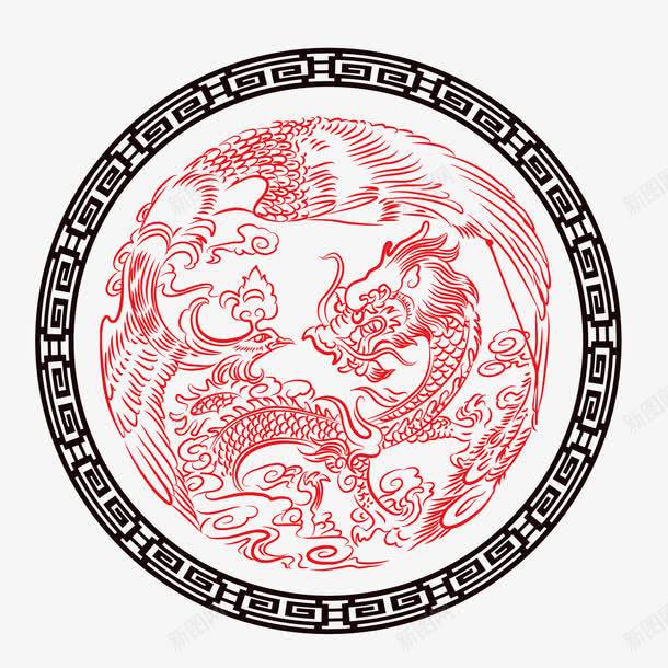 舞动的龙凤纹理png免抠素材_新图网 https://ixintu.com 吉祥 红蓝 舞龙舞狮 龙凤