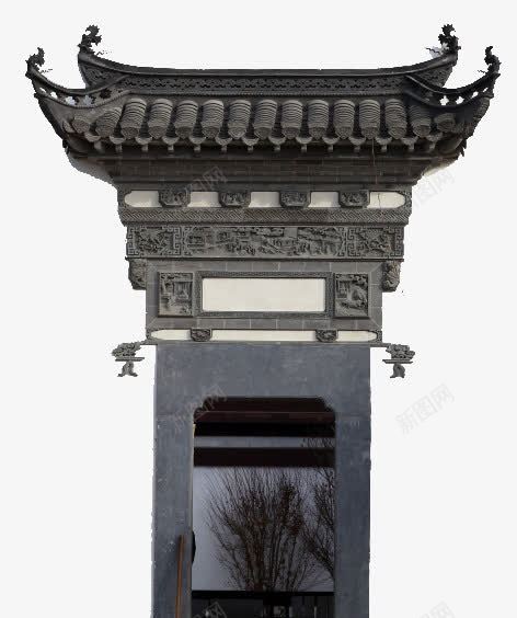 徽派建筑png免抠素材_新图网 https://ixintu.com 古典 地方特色 灰色 角楼