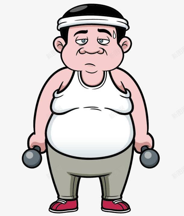 大肚腩的男人运动png免抠素材_新图网 https://ixintu.com 减肥 卡通人物 大肚腩 男人运动 白背心 肥胖者 胖爸爸 胖的卡通 胖肚子