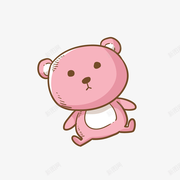 手绘粉色小熊png免抠素材_新图网 https://ixintu.com 卡通小熊 卡通玩具 卡通的 可爱小熊 可爱的小熊 小熊