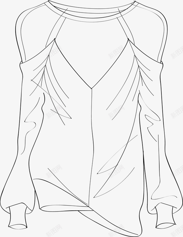 手绘女装长袖图标png_新图网 https://ixintu.com 上衣 图标 手绘衣服 服装 服装图标 矢量衣服图 简易衣服 衣服 衣服简笔 衣服线框图标