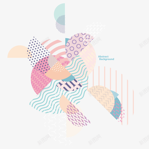美丽半圆彩色几何矢量图ai免抠素材_新图网 https://ixintu.com 个性 前卫 小清新 时尚 浅色 立体 线条 美丽 矢量图