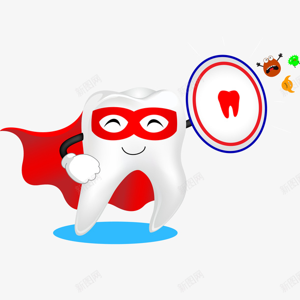 牙齿超人卡通插画矢量图ai免抠素材_新图网 https://ixintu.com 免抠PNG 全国爱牙日 牙科 牙齿 牙齿超人卡通插画 超人 矢量图