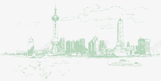 东方明珠png免抠素材_新图网 https://ixintu.com AI格式 上海东方明珠 东方明珠线描图 城市建筑 城市现代上海 矢量素材