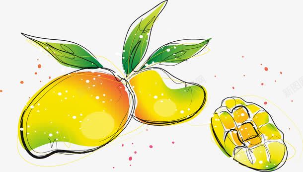 卡通清新芒果png免抠素材_新图网 https://ixintu.com 卡通 手绘 清新 芒果
