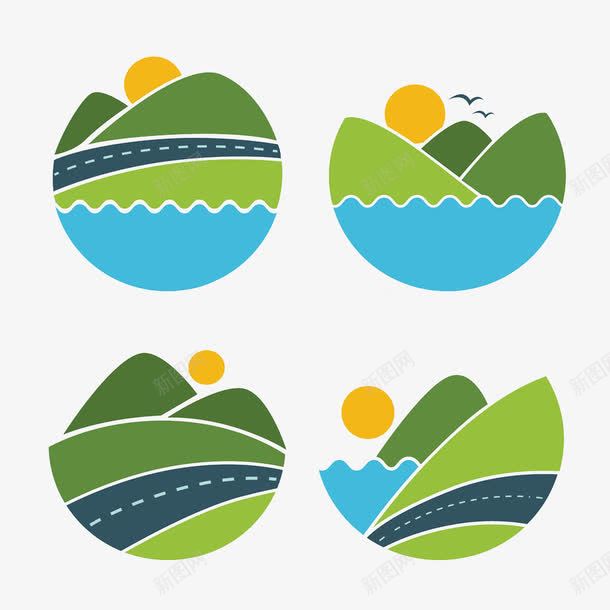 卡通柏油路logo图标png_新图网 https://ixintu.com logo 卡通 柏油路 设计