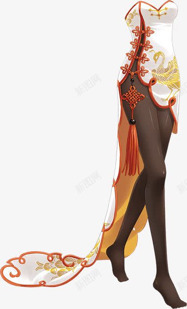 性感丝袜白色旗袍裙中国结png免抠素材_新图网 https://ixintu.com 丝袜 中国结 性感 旗袍 白色 连体裤袜 黑丝袜